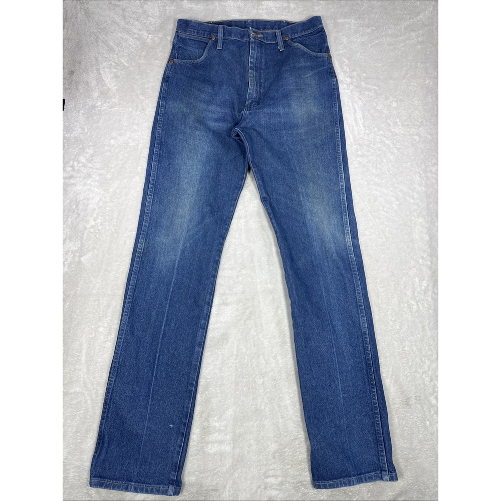 Wrangler 13MWZ Men's Blue Denim Cowboy Cut Rigid Relaxed Jeans 33X37